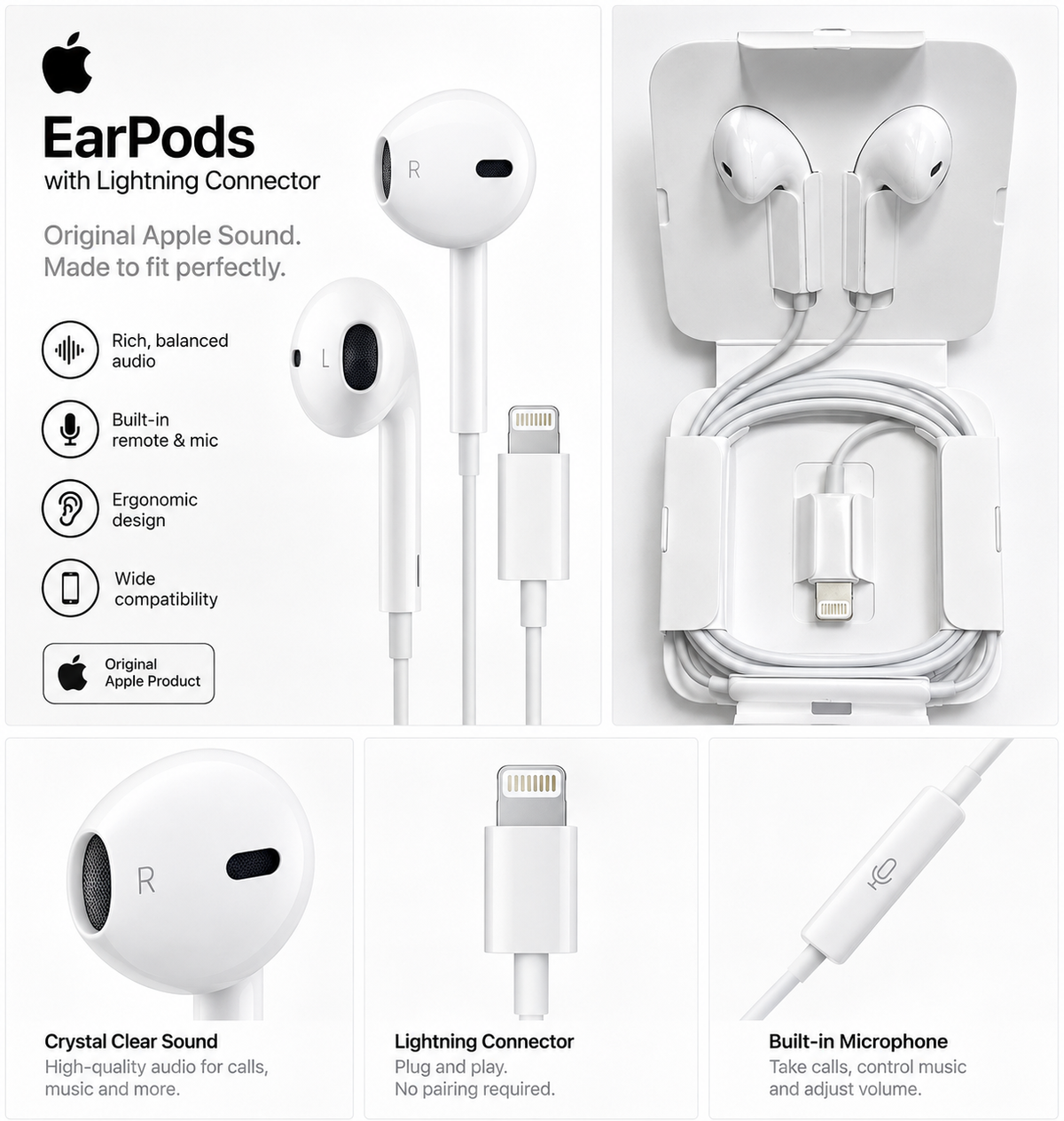 Apple EarPods with Lightning Connector - professional product image