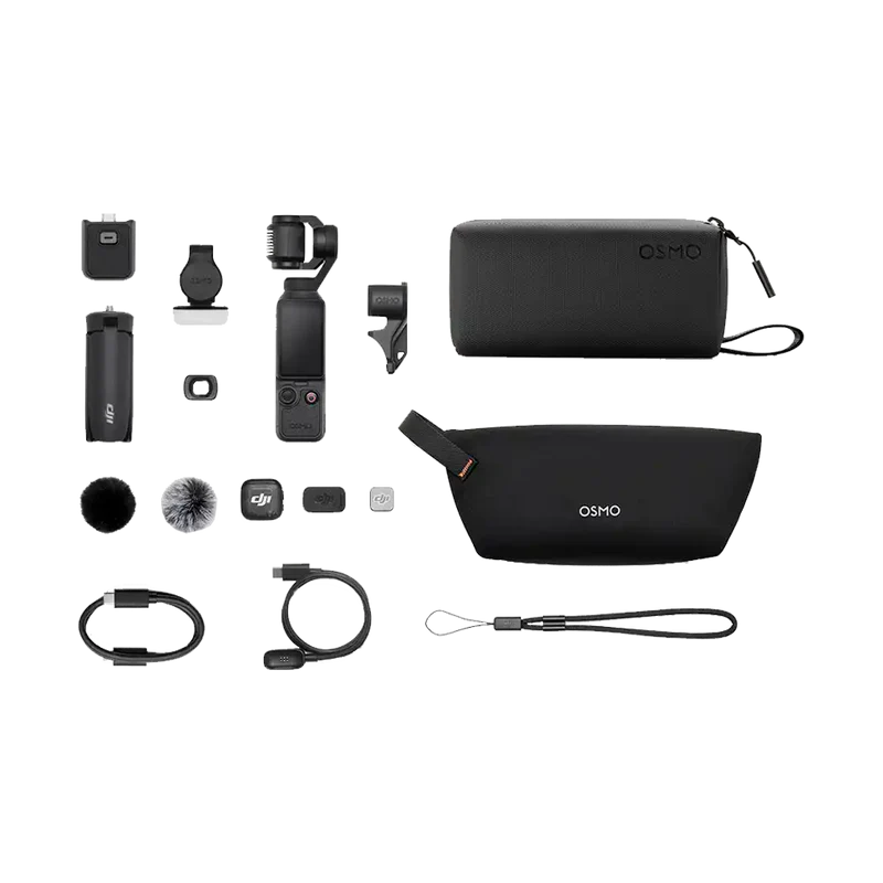 DJI Osmo Pocket 4 Creator Combo full kit on white background