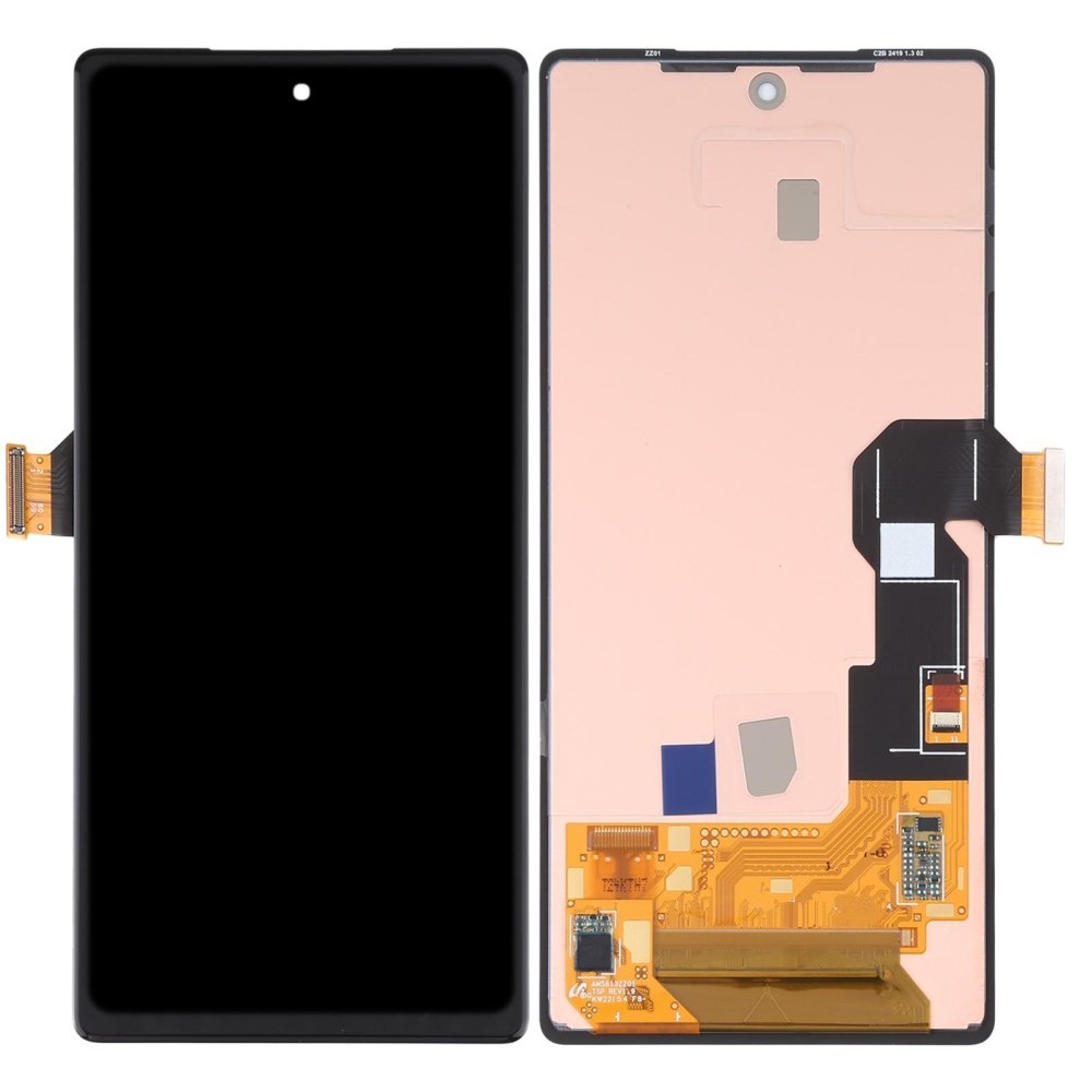 شاشة بديلة Google Pixel 6a LCD من الأمام والخلف بخلفية بيضاء