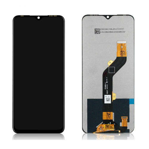 Infinix Hot 10 LCD screen assembly with flex cable on white background