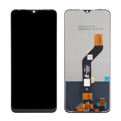 Infinix Hot 11 LCD screen assembly with flex cable on white background