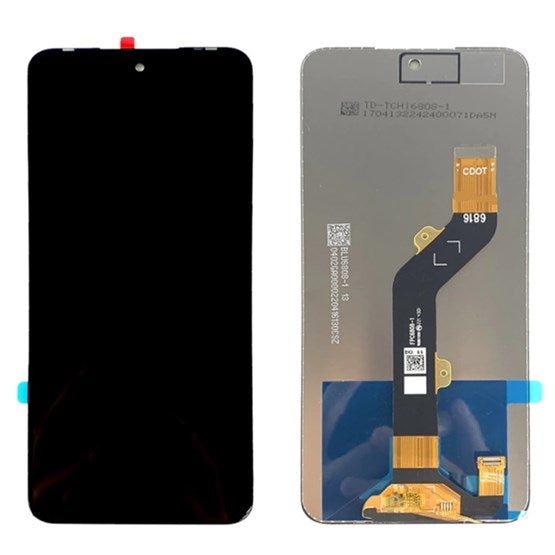 Infinix Hot 12 LCD screen assembly with flex cable on white background