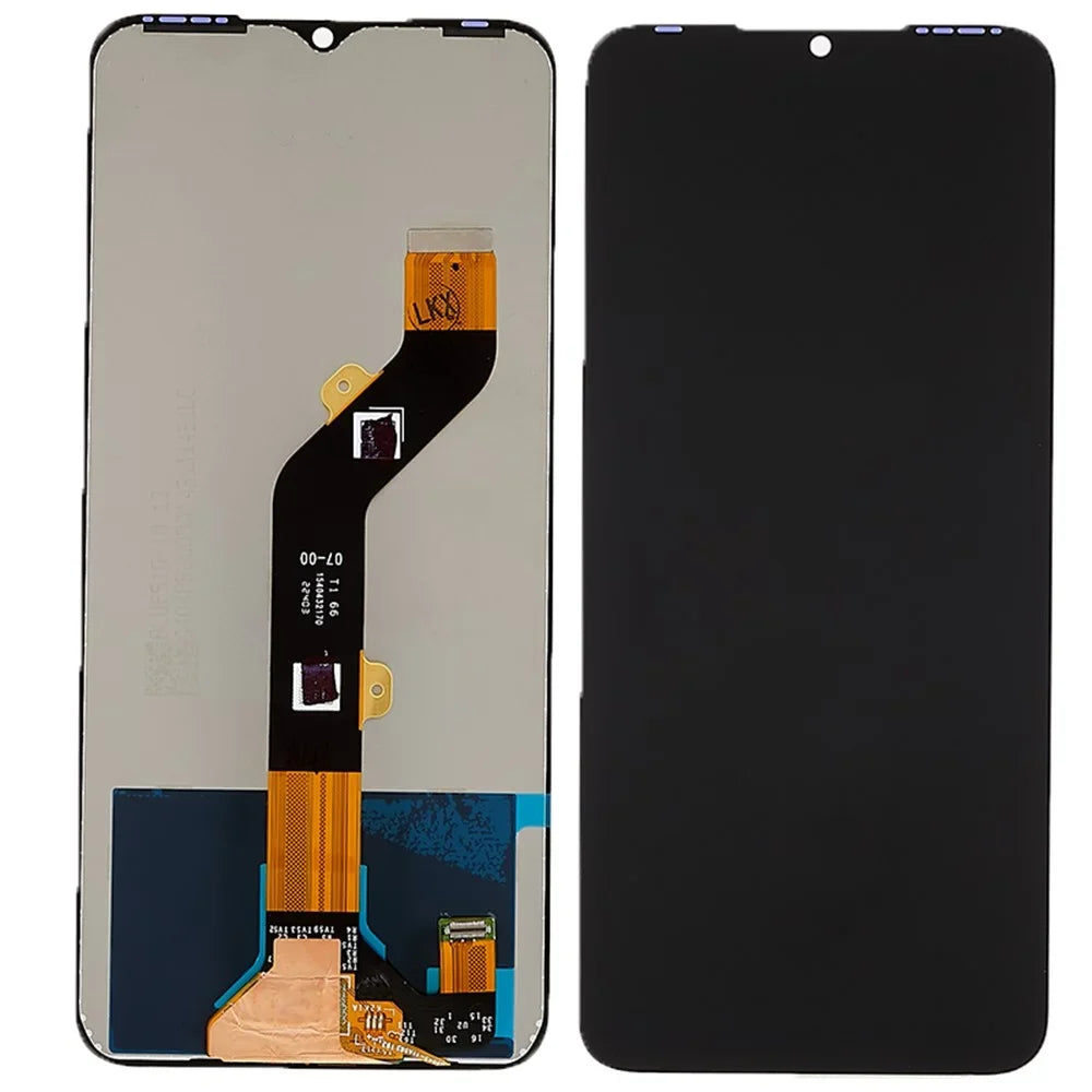Infinix Hot 12i LCD screen assembly with flex cable on white background