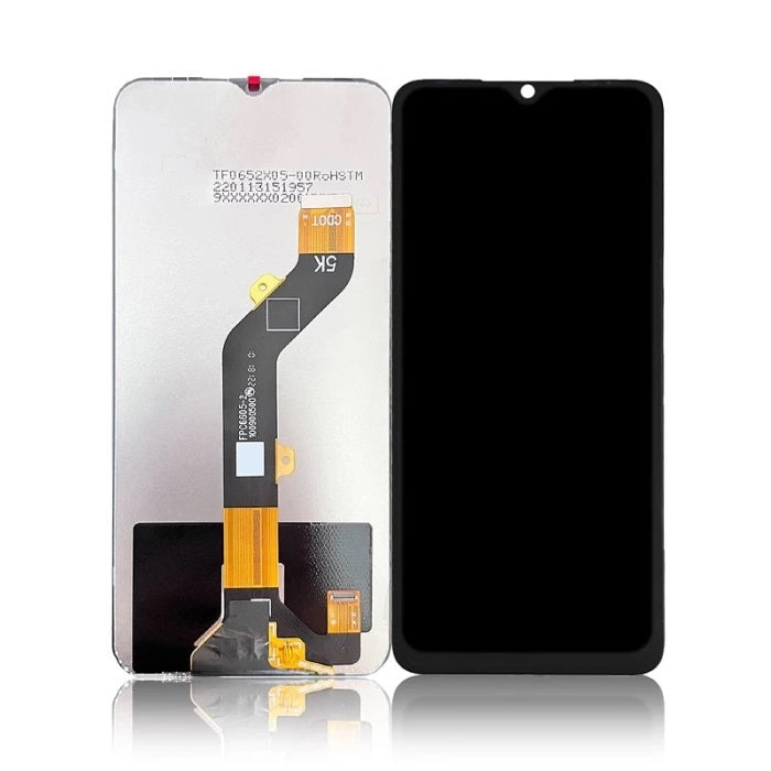 Infinix Hot 20i LCD screen assembly with flex cable on white background