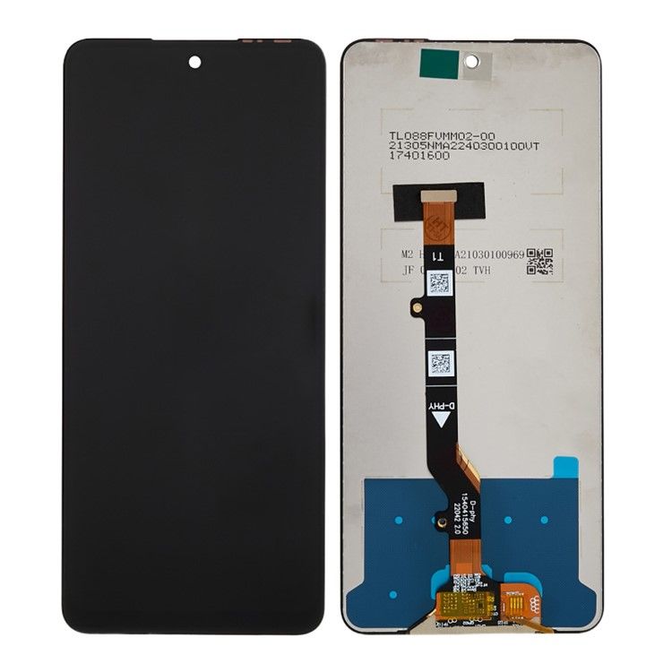 Infinix Hot 20S LCD screen assembly with flex cable on white background