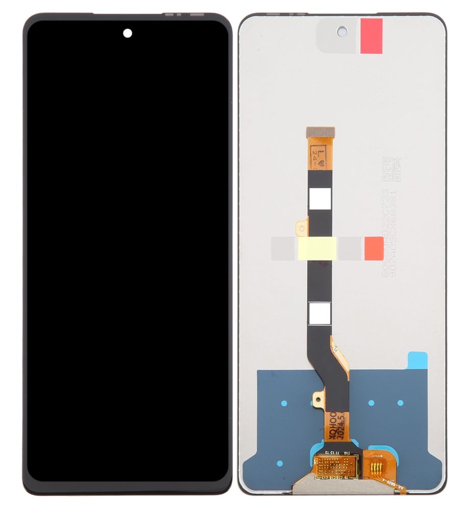 Infinix Hot 40 LCD screen assembly with flex cable on white background