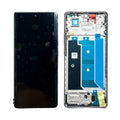 Infinix Hot 50 Pro Plus مع فريم LCD screen assembly with flex cable on white background