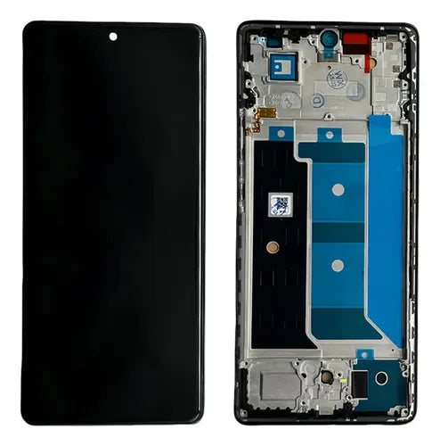 Infinix Hot 50 Pro مع فريم LCD screen assembly with flex cable on white background
