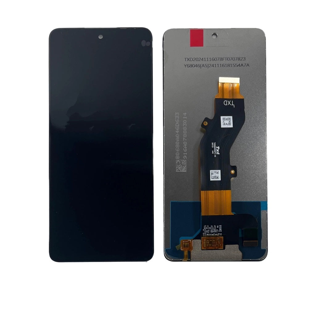 Infinix Hot 50 4G LCD screen assembly with flex cable on white background