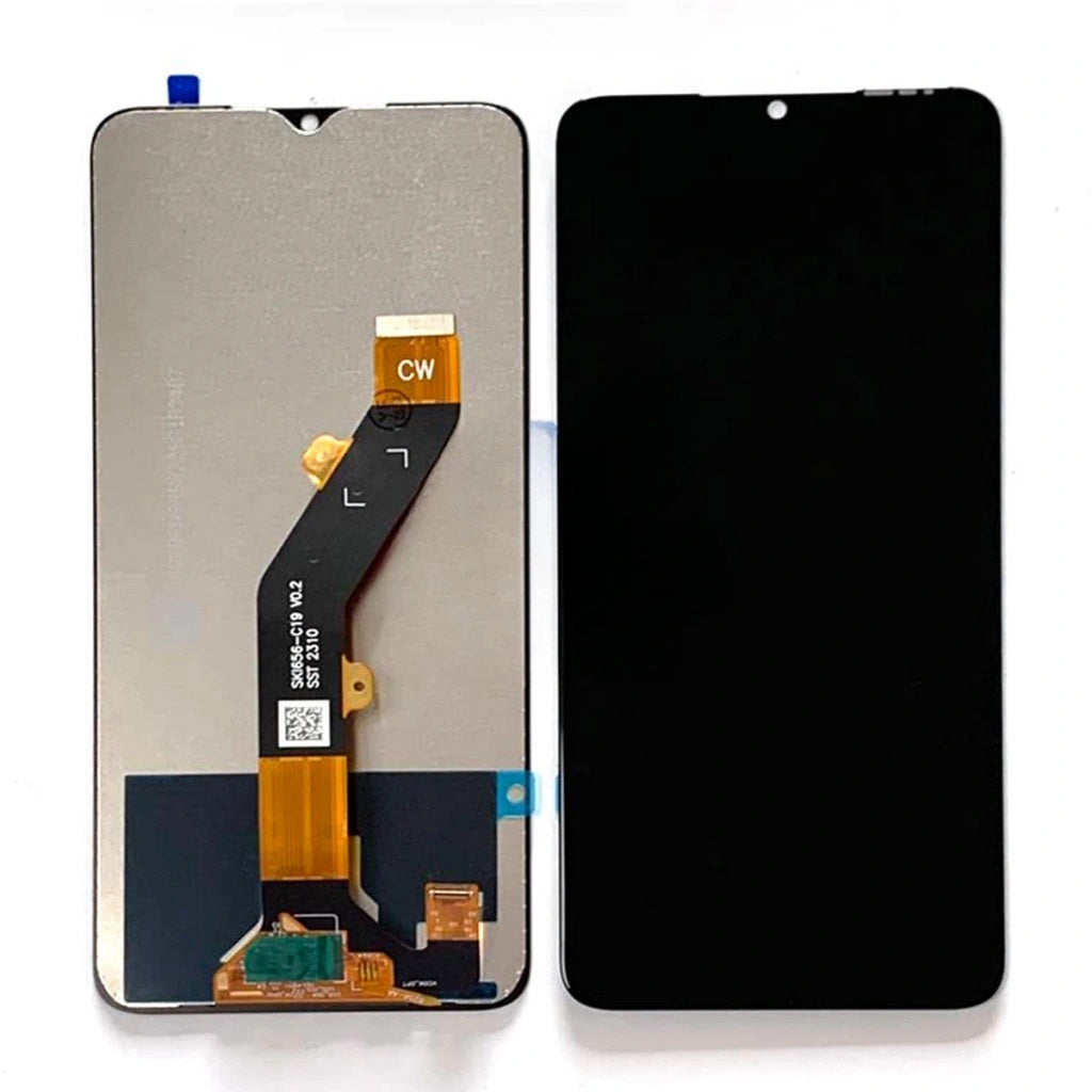 Infinix Hot 60i LCD screen assembly with flex cable on white background