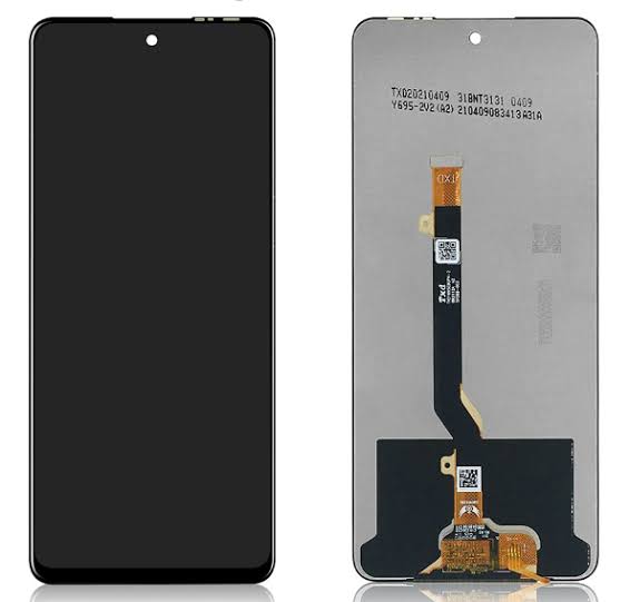 Infinix Note 10 Pro LCD screen assembly with flex cable on white background