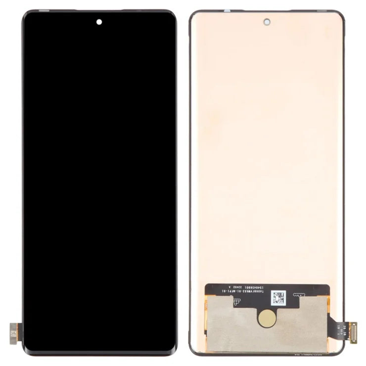 Infinix Note 40 screen assembly without frame with flex cable on white background