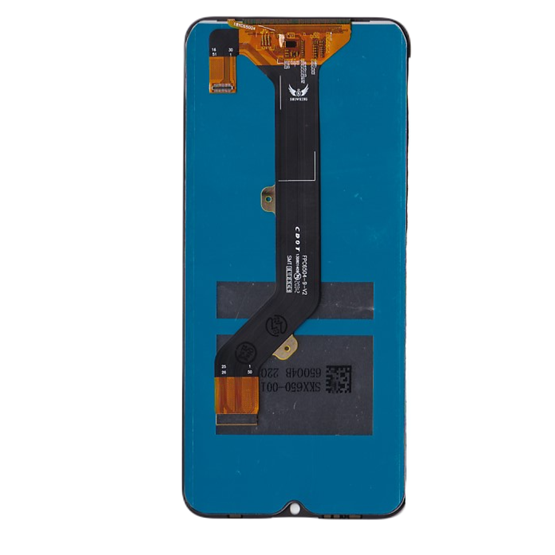 Infinix Smart 5 LCD screen assembly with flex cable on white background