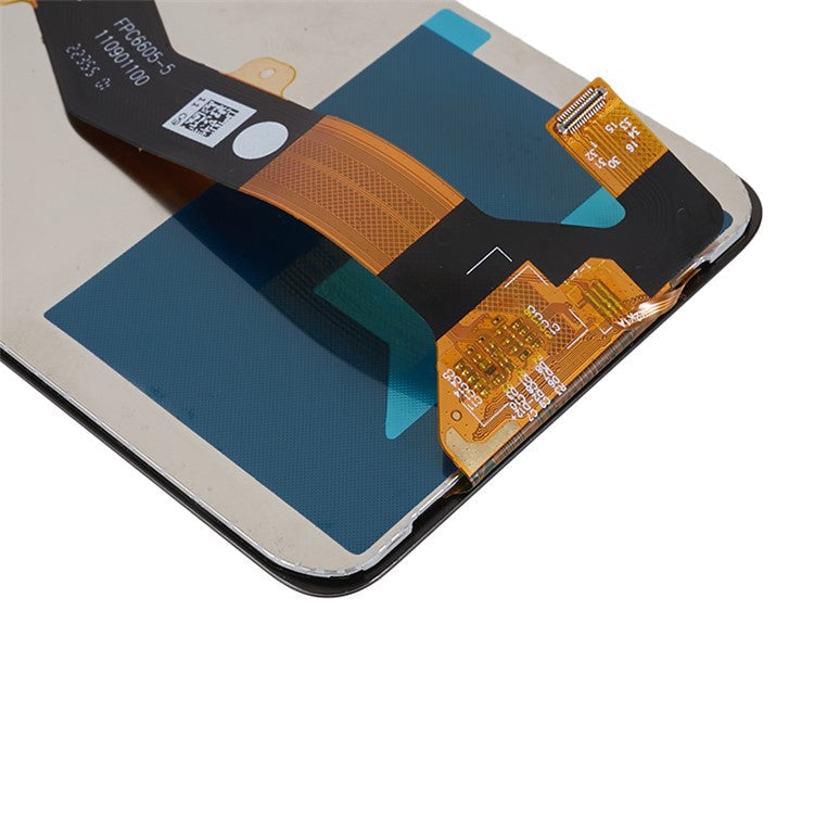 Infinix Smart 7 LCD screen assembly with flex cable on white background