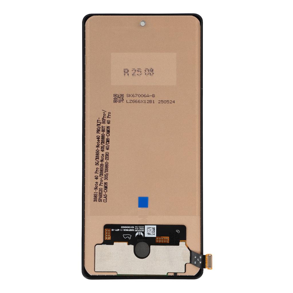 Infinix Zero 40 LCD screen assembly without frame and flex cable on white background
