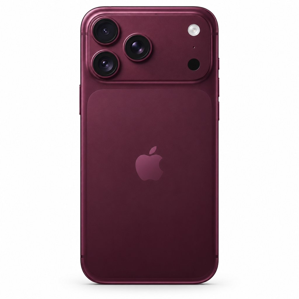 iPhone 18 Pro Max 256GB Burgundy، منظر خلفي على خلفية بيضاء