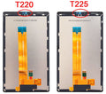 Samsung Galaxy Tab A7 Lite T220 T225 internal replacement part with visible flex cable on clean background