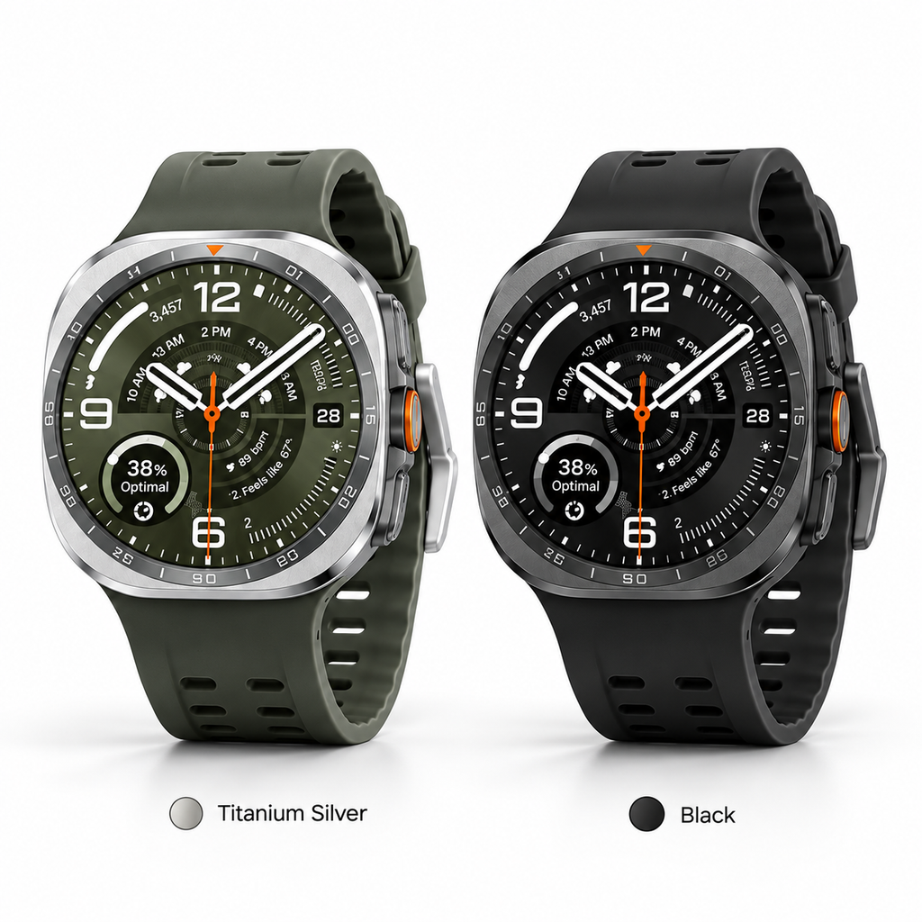 Samsung Galaxy Watch Ultra2 Titanium Silver and Black color options