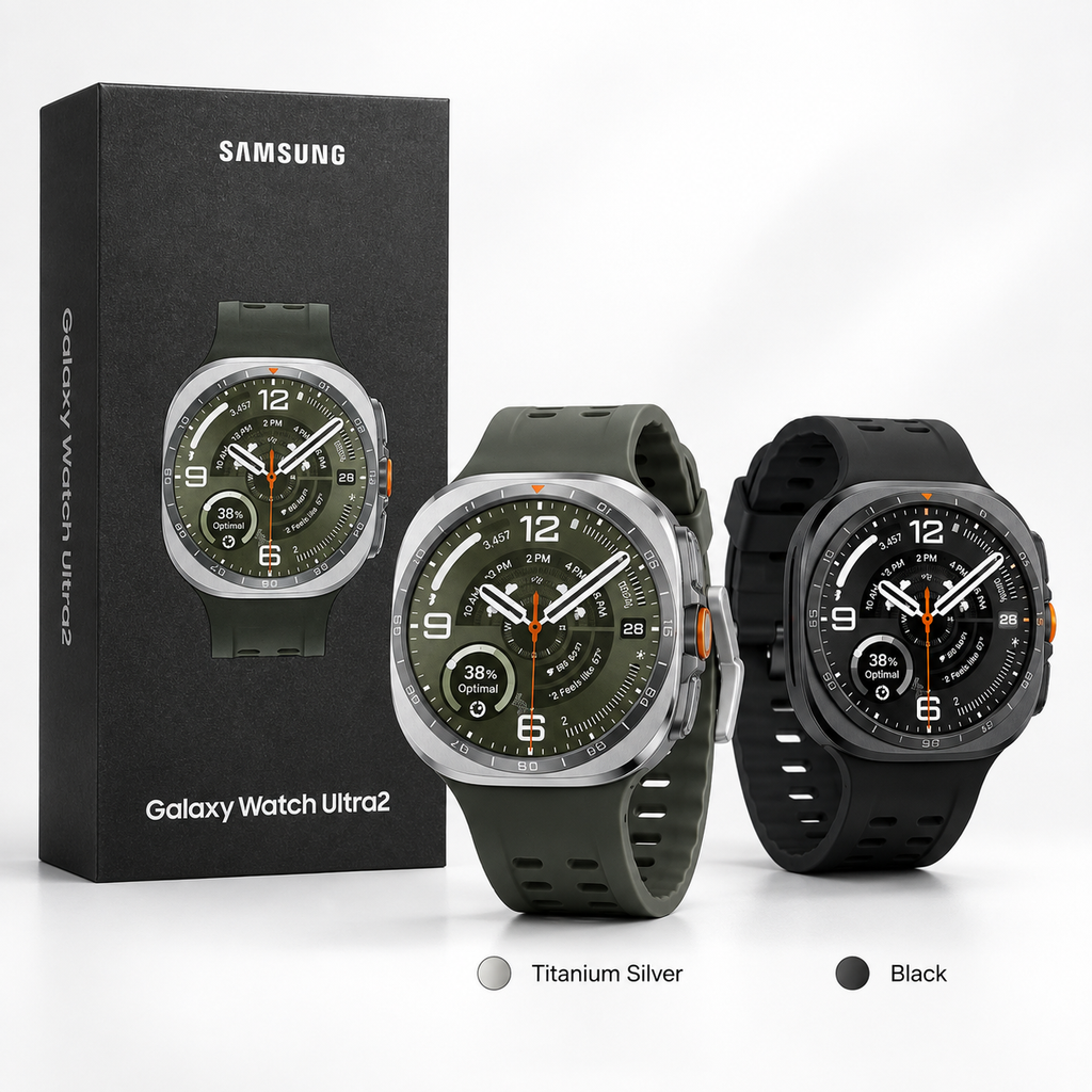 Samsung Galaxy Watch Ultra2 Titanium Silver and Black professional showcase