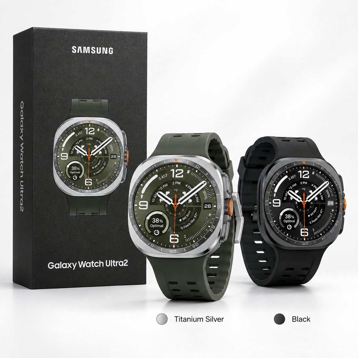 Samsung Galaxy Watch Ultra2 Titanium Silver and Black professional showcase