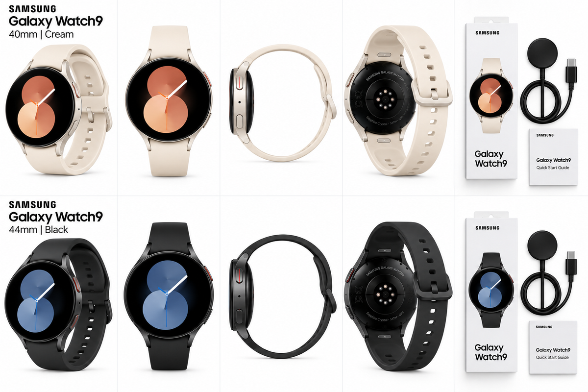 Samsung Galaxy Watch9 44mm Black studio product views