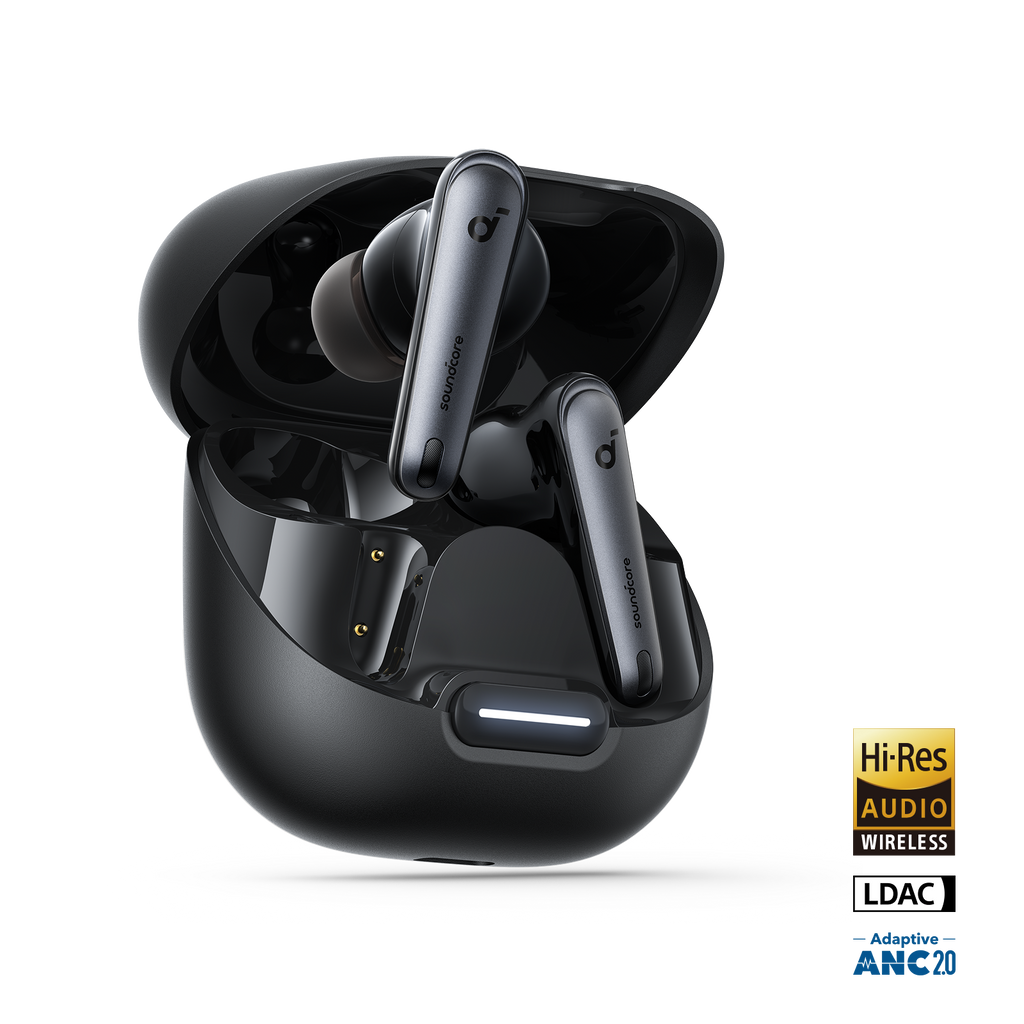 Anker Soundcore Liberty 4 NC Black earbuds and charging case