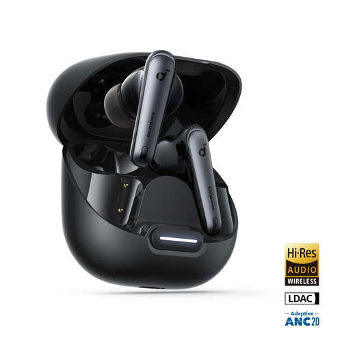 Anker Soundcore Liberty 4 NC Black earbuds and charging case