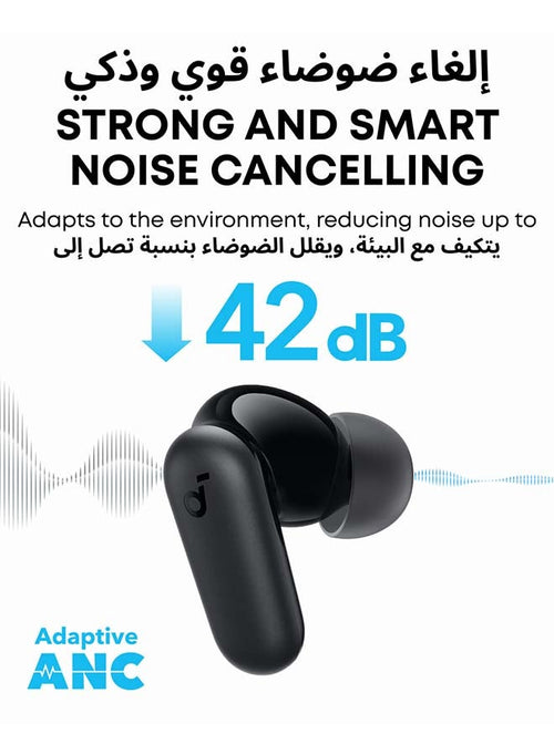 Anker Soundcore R50i NC black earbuds and charging case