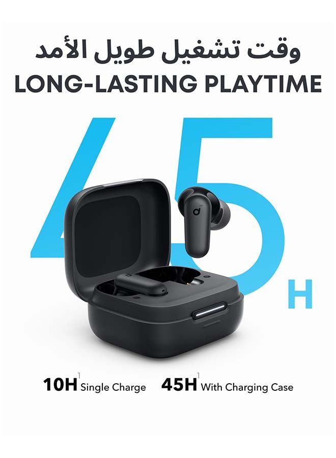 Soundcore R50i NC black earbuds features